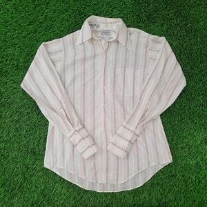 Vintage 60s Hampshire House by Van Heusen Button Shirt Medium 15.5 33 Textured